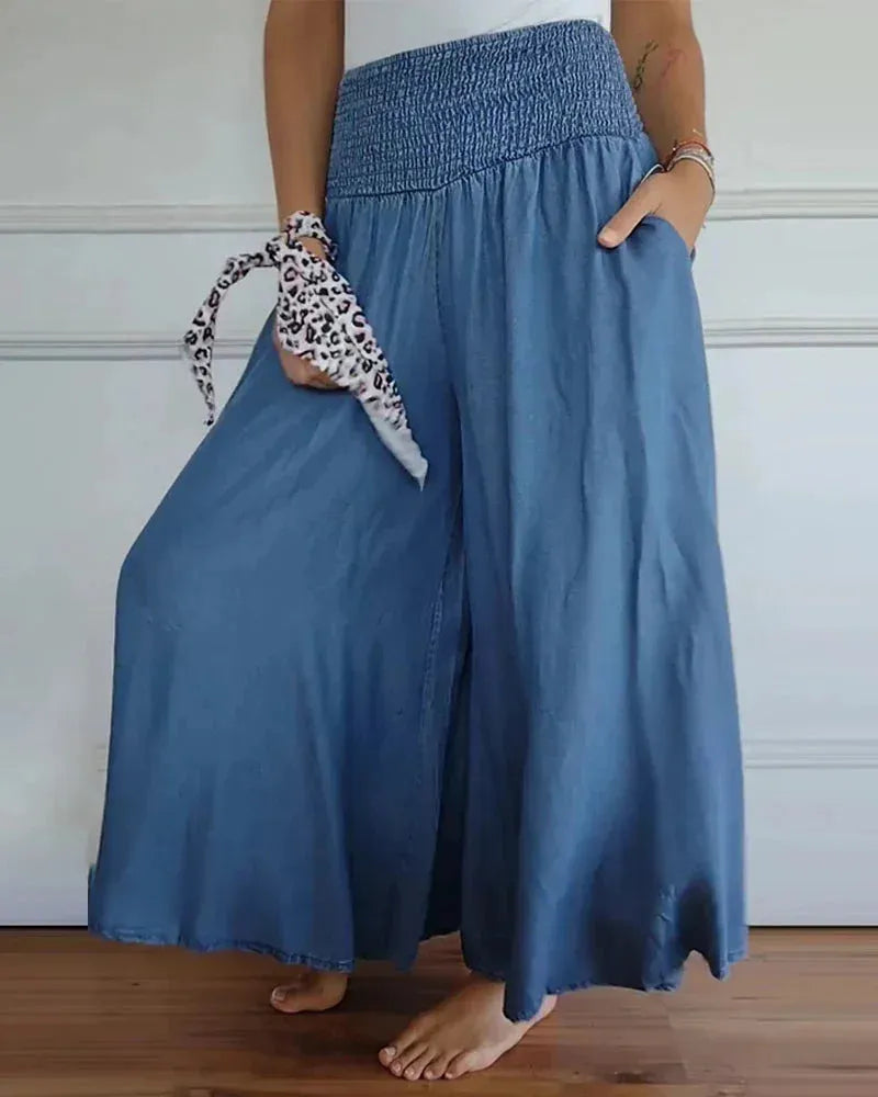 Jytte - Pantalones Anchos de Cintura Alta Ultra Cómodos
