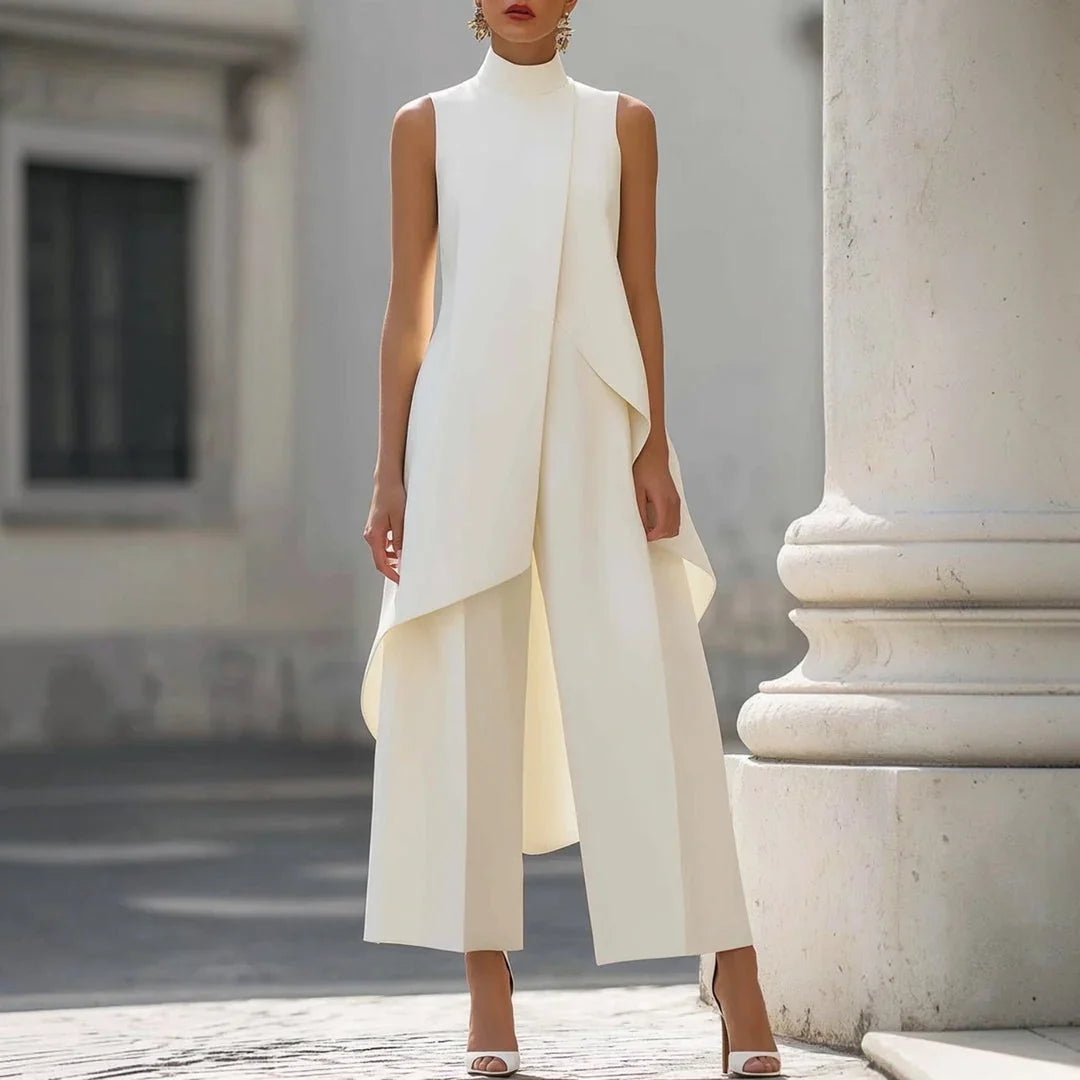Eleanis - Mono Divino Efecto Pantalón y Blusa Larga Sofisticada