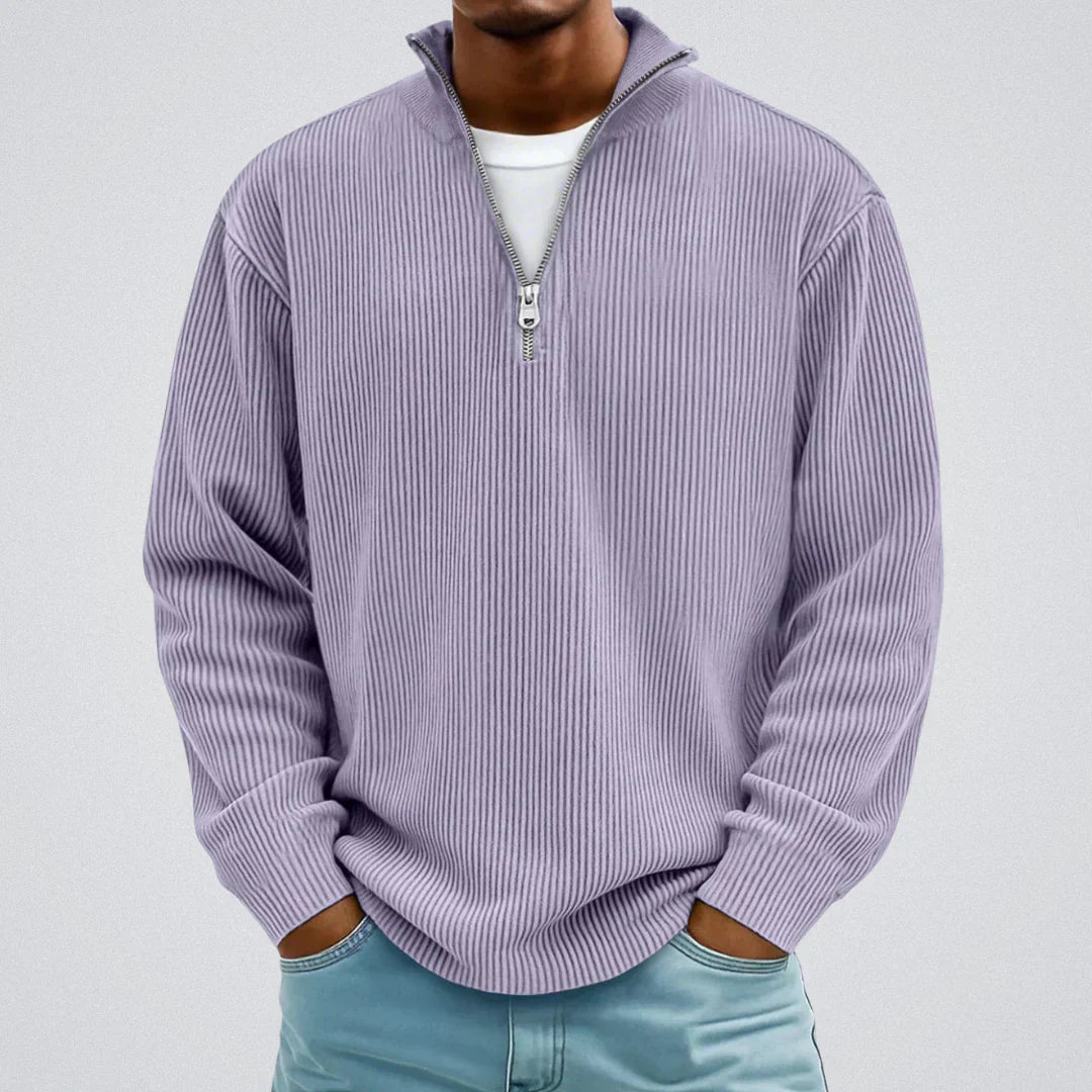 Gawain - Ribbed Sweater with Camine Collar