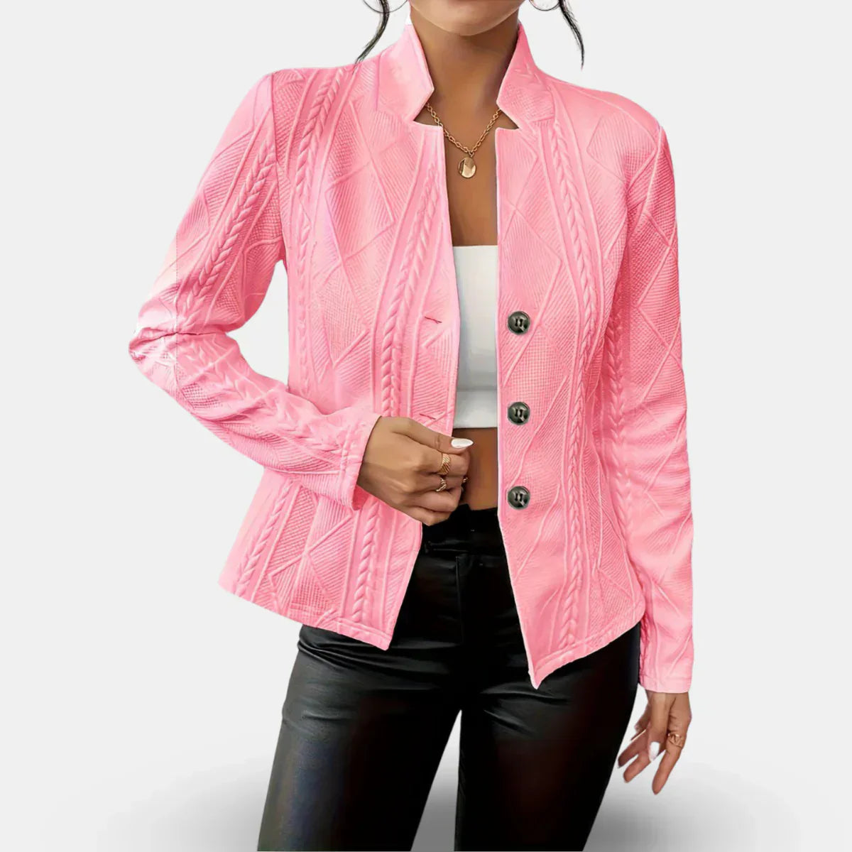 Rita - Blazer Élégant Ajusté à Relief