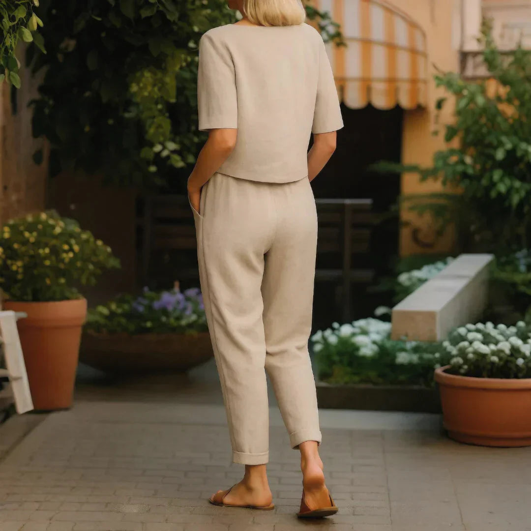 Angèle - Elegantný Dvojdielny Komplet z Pohodlnej Bavlny