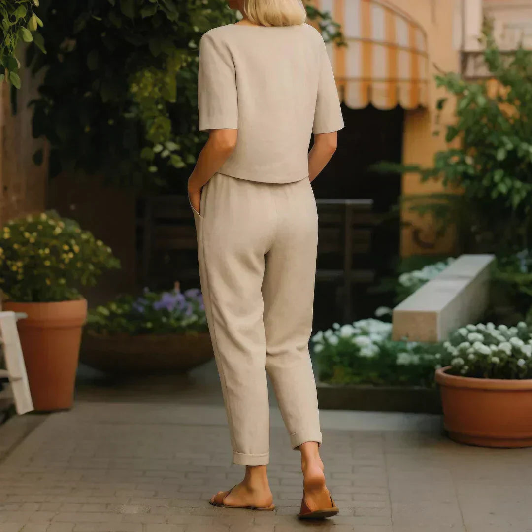 Angèle - Elegantný Dvojdielny Komplet z Pohodlnej Bavlny