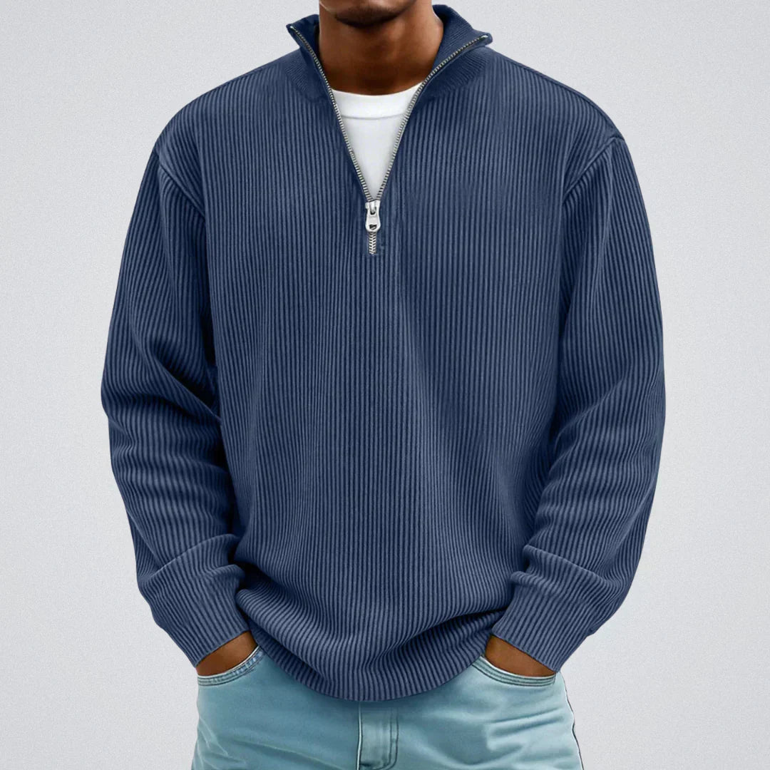 Gawain - Ribbed Sweater with Camine Collar