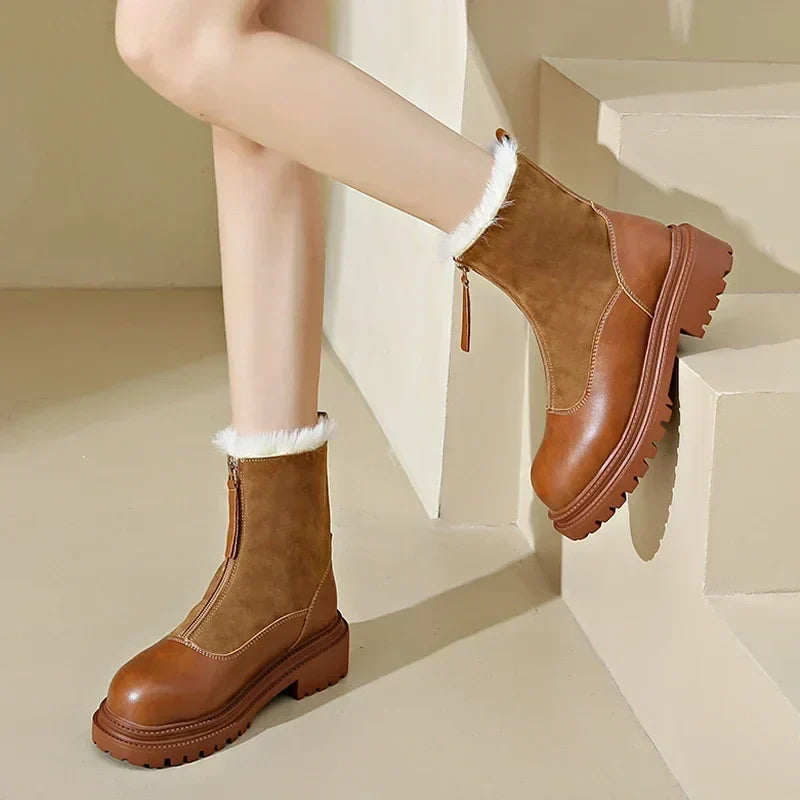 Alma - Bottes Cuir et Daim Doublure Fourrure