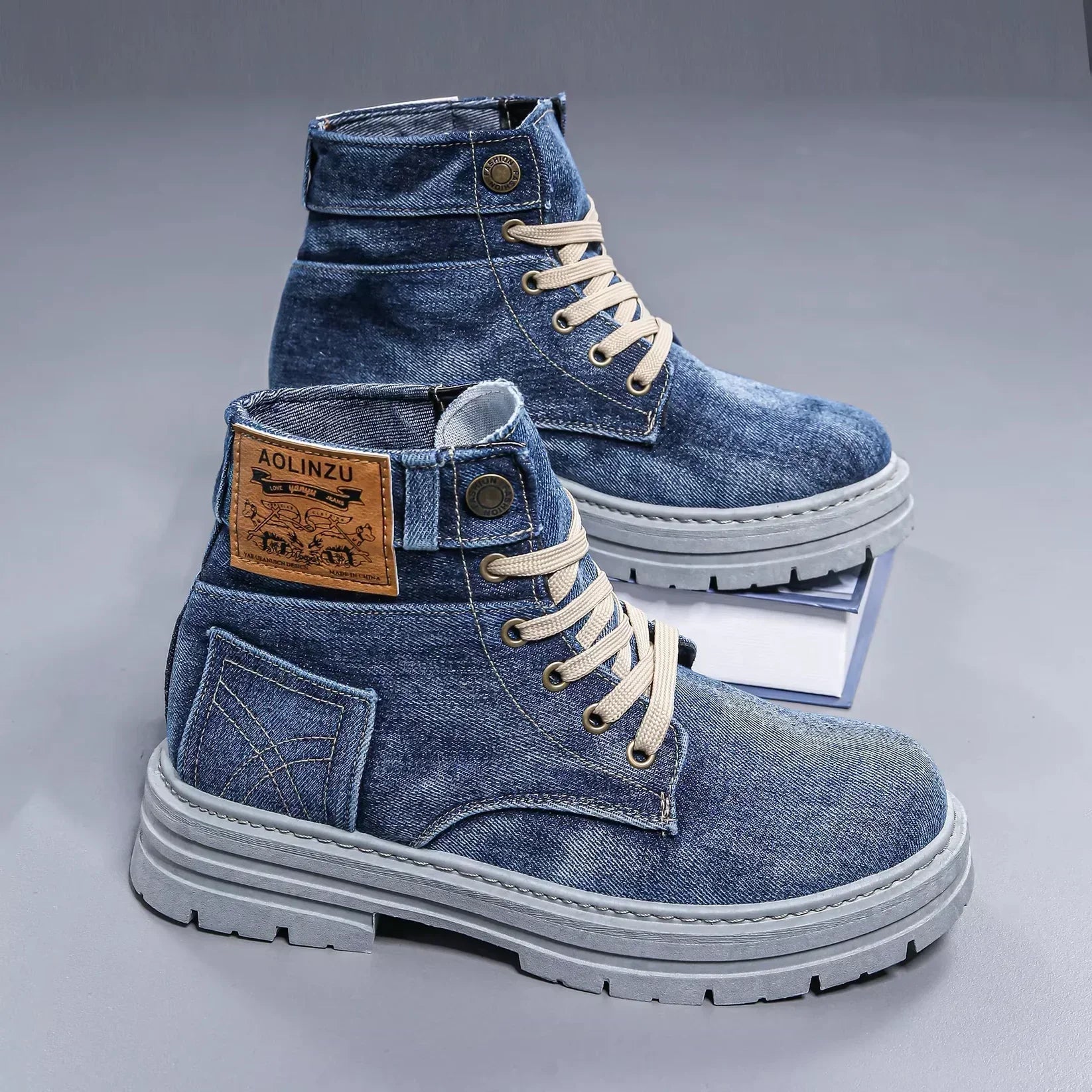 Dolovan - Premium Kvalitets Denim Snørestøvler