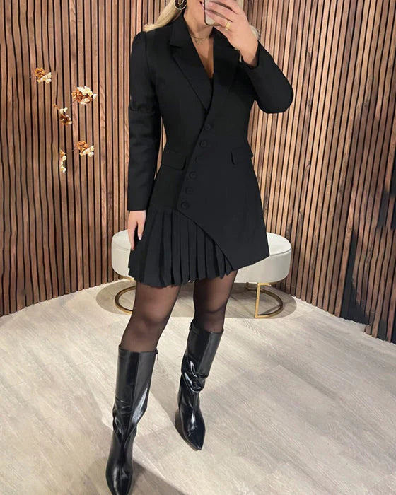 Emmie - Robe Blazer Plissée Chic