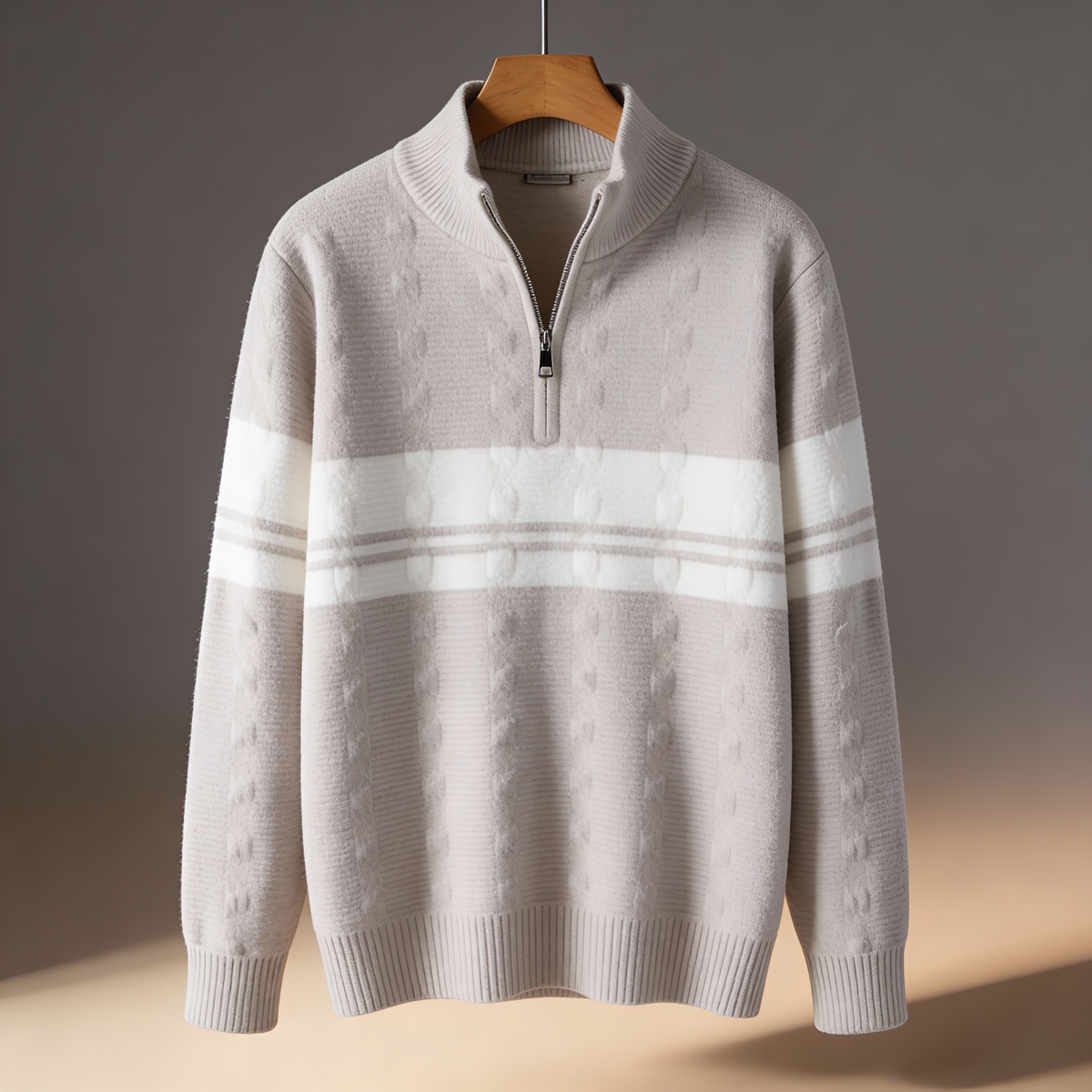 Achraf - Pull Camionneur en Maille Texturée