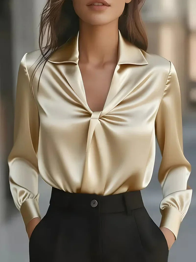 Keira - Luxurious Draped Silk Blouse