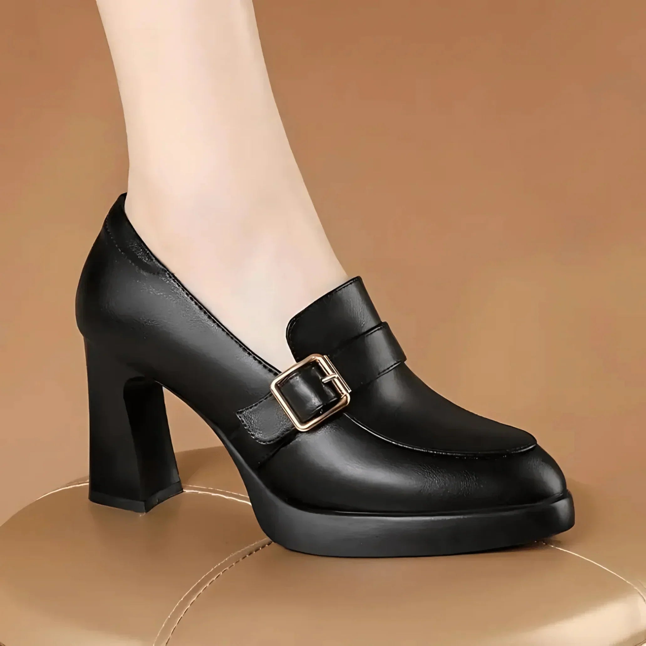 Paola - Elegante Retro Komfort Plateau Pumps