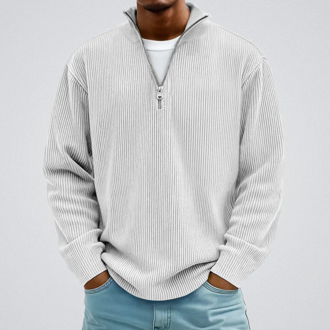 Gawain - Ribbed Sweater with Camine Collar