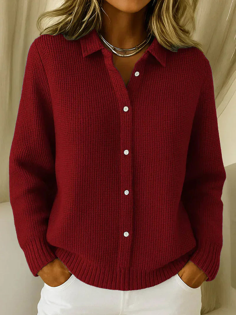 Carole - Cárdigan Estilo Camisa De Punto Suave