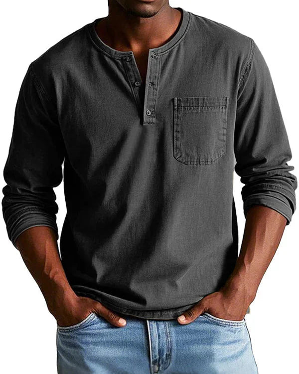 Sebastian - Retro Košile z Prémiového Lehkého Denimu