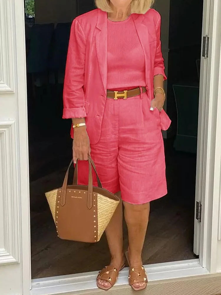 Catherine - Elegant Linen Light Suit