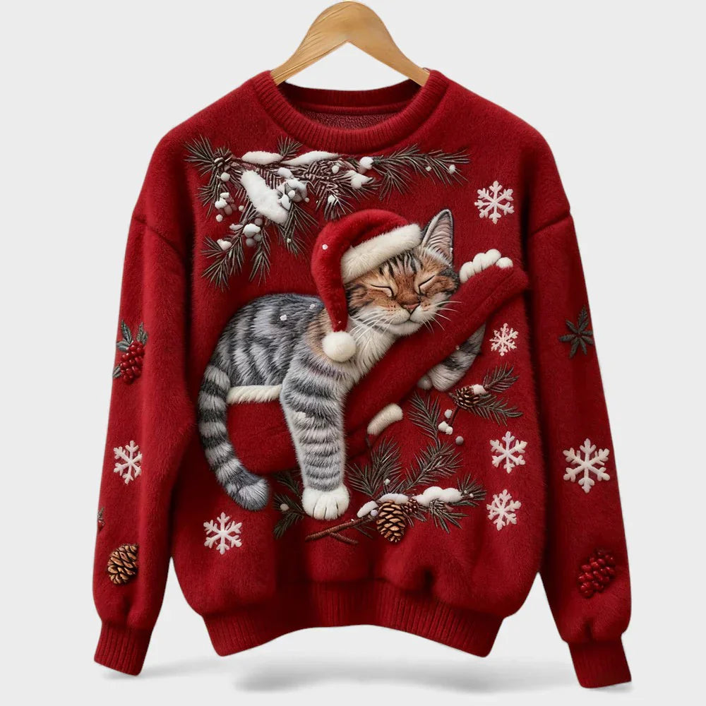 Romane - Pull Chat de Noël Ultra Doux