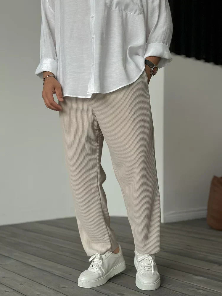 Simon - Pantalon Texturé Luxe Décontracté