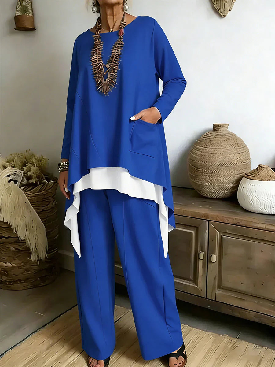 Soufya - Ensemble Blouse et Pantalon Ample|Collier Offert