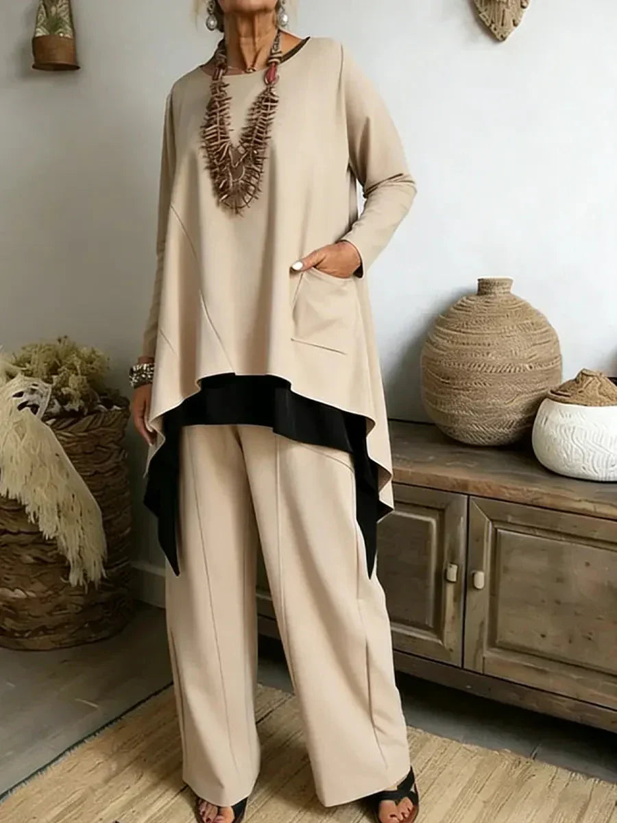 Soufya - Ensemble Blouse et Pantalon Ample|Collier Offert