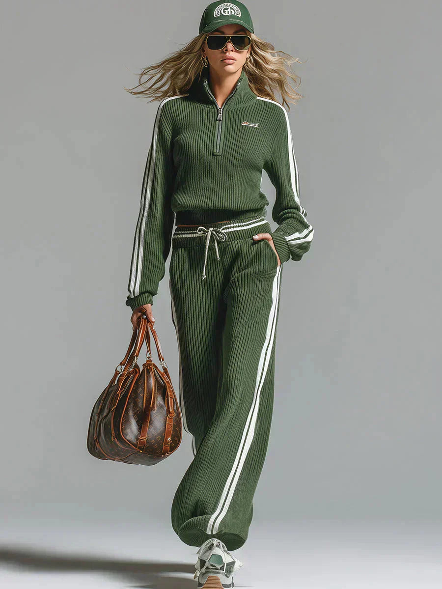 Zélie - Ensemble Assorti Pull et Pantalon Côtelé
