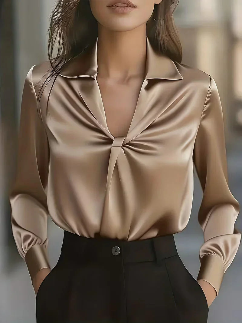 Keira - Luxurious Draped Silk Blouse