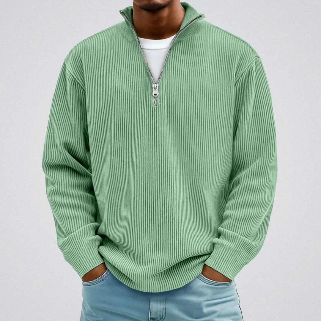 Gawain - Ribbed Sweater with Camine Collar