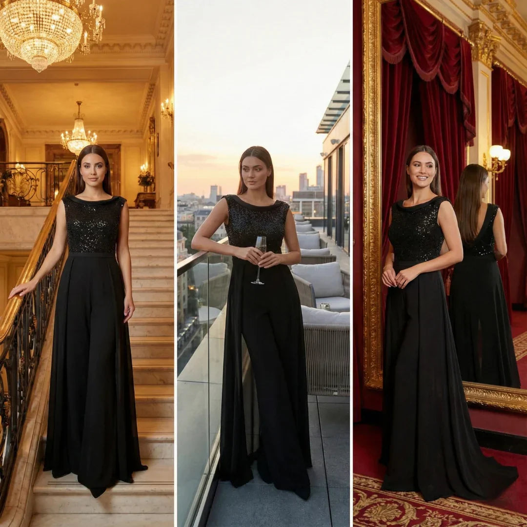 Jasmin - Combinaison Mi Robe Haute Couture