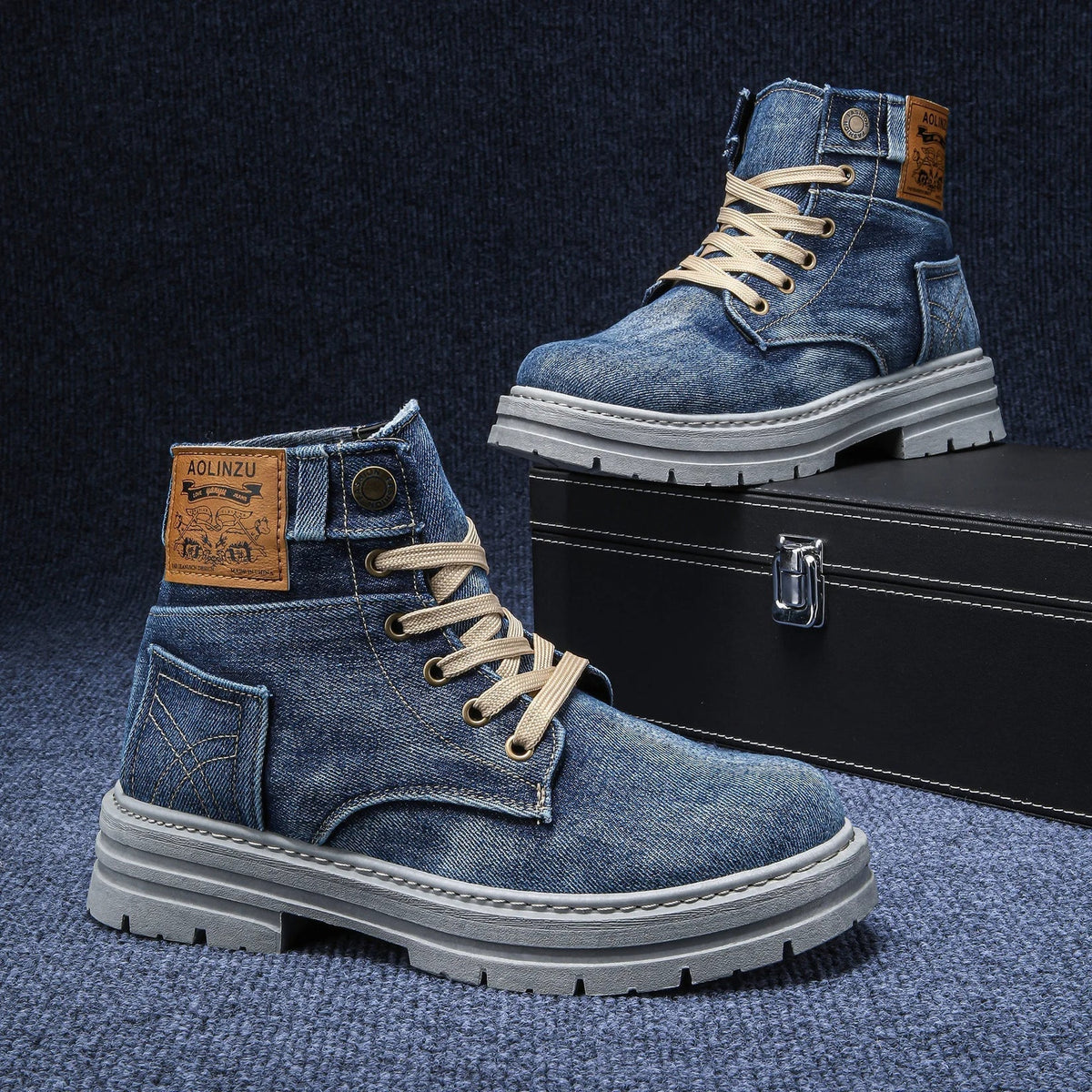 Dolovan - Premium Kvalitets Denim Snørestøvler