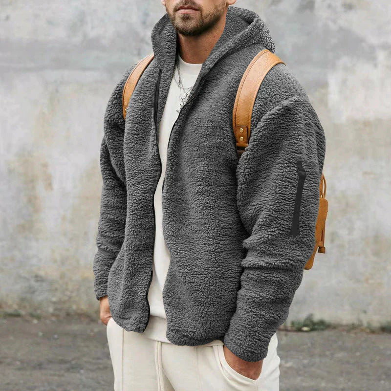 Samuel - Měkká Fleece Bunda s Kapucí