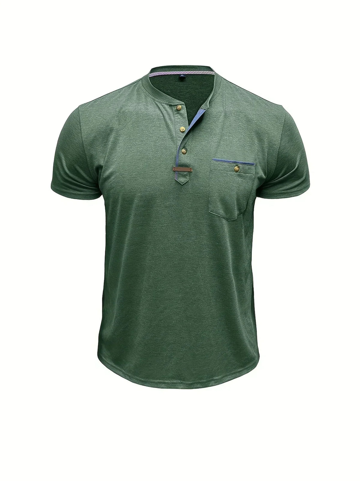 Eusébio - Elegant T-Shirt med Knapper og Lomme