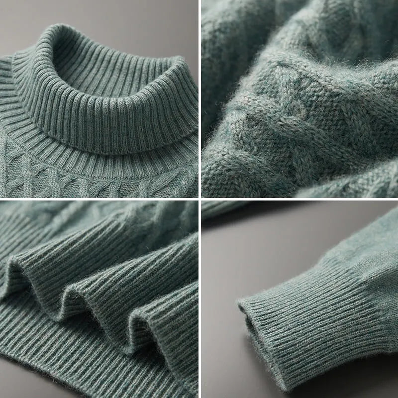 Rafael - Pánsky Kašmírový Pletený Sveter s Rolákom