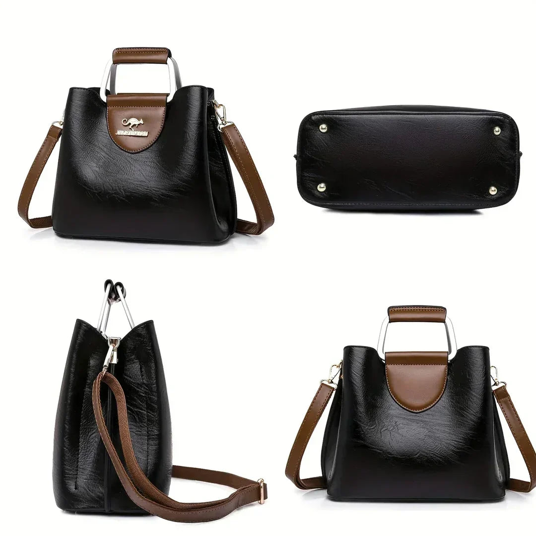 Yona - Bolso Tote de Cuero Compacto Clásico Kanguru