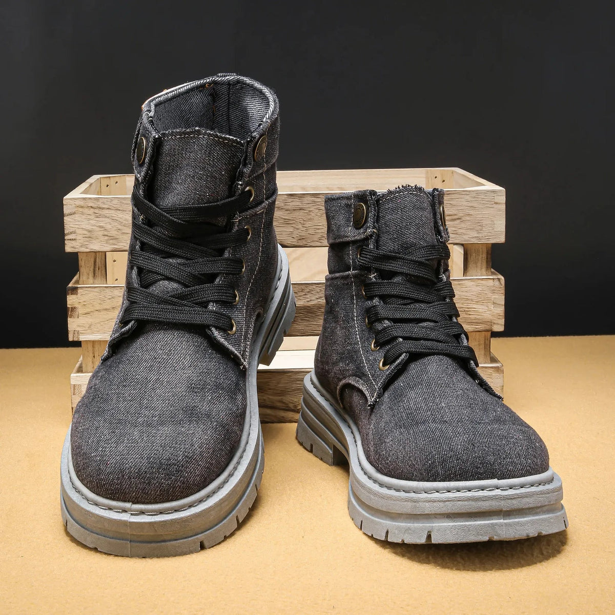 Dolovan - Premium Kvalitets Denim Snørestøvler