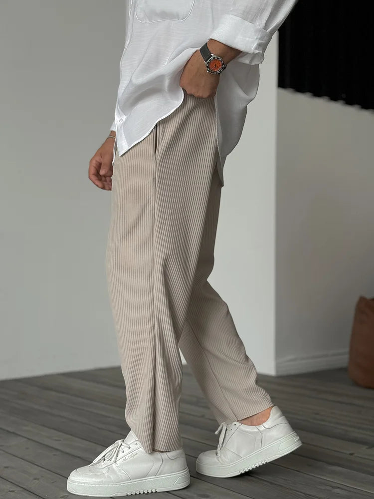 Simon - Pantalon Texturé Luxe Décontracté