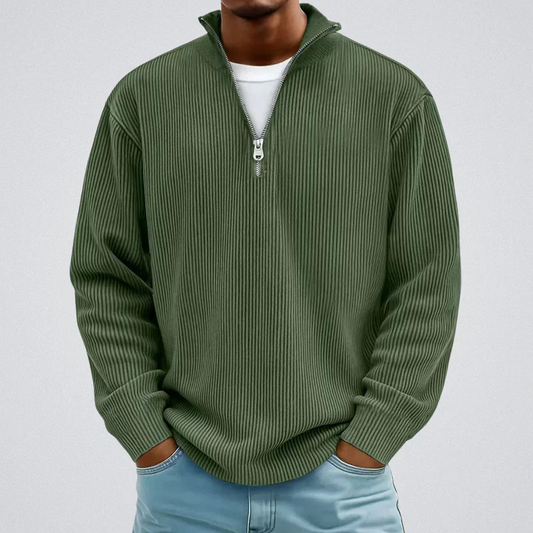 Gawain - Ribbed Sweater with Camine Collar