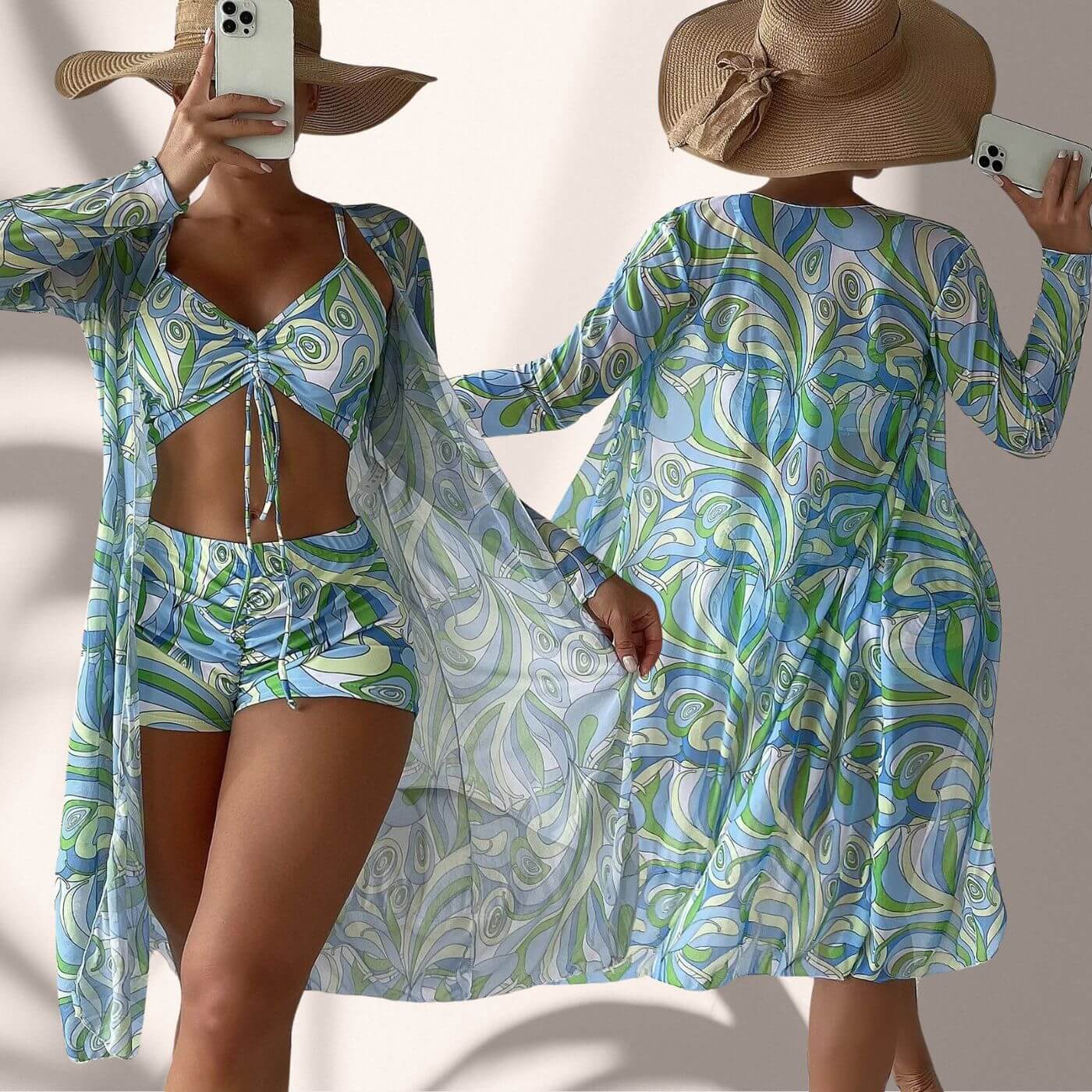 Emiliana - 3 delt Strand Trikini Sæt