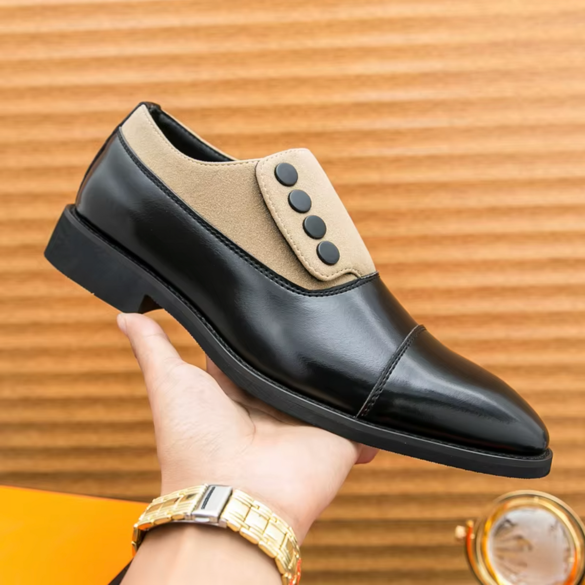 Frédéric - Derbies Boutonnés en Cuir Premium