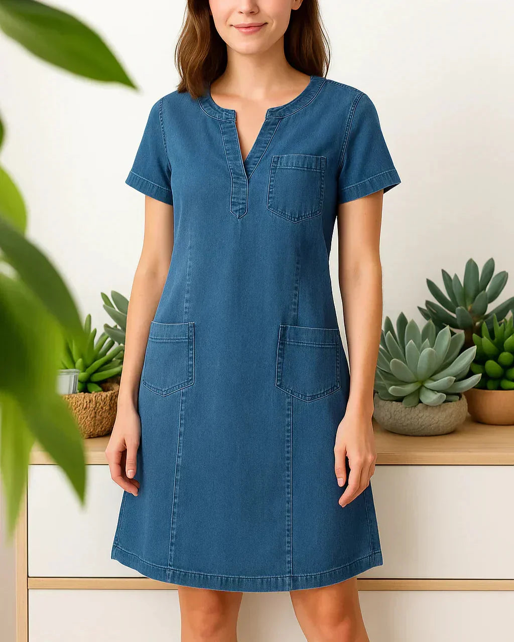 Sabine - Blød og Slidstærk Denimkjole