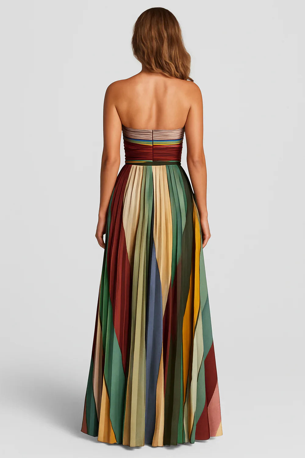 Armelle - Farebné Bezrukávové Dlhé Módne Šaty