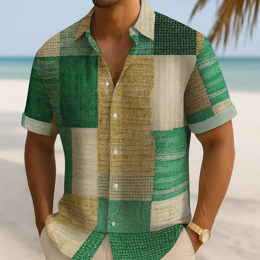 Zlatko - Patchworková Košeľa Z Priedušnej Bavlny