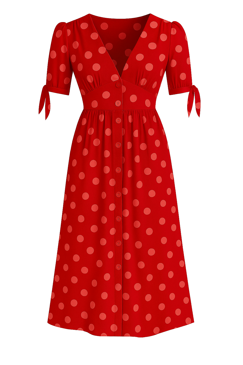 Mariette - Retro Šik Bodkované Šaty s Gombíkmi