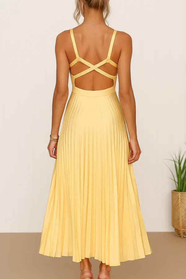 Marguerite - Elegantné Žlté Skladané Šaty 2025