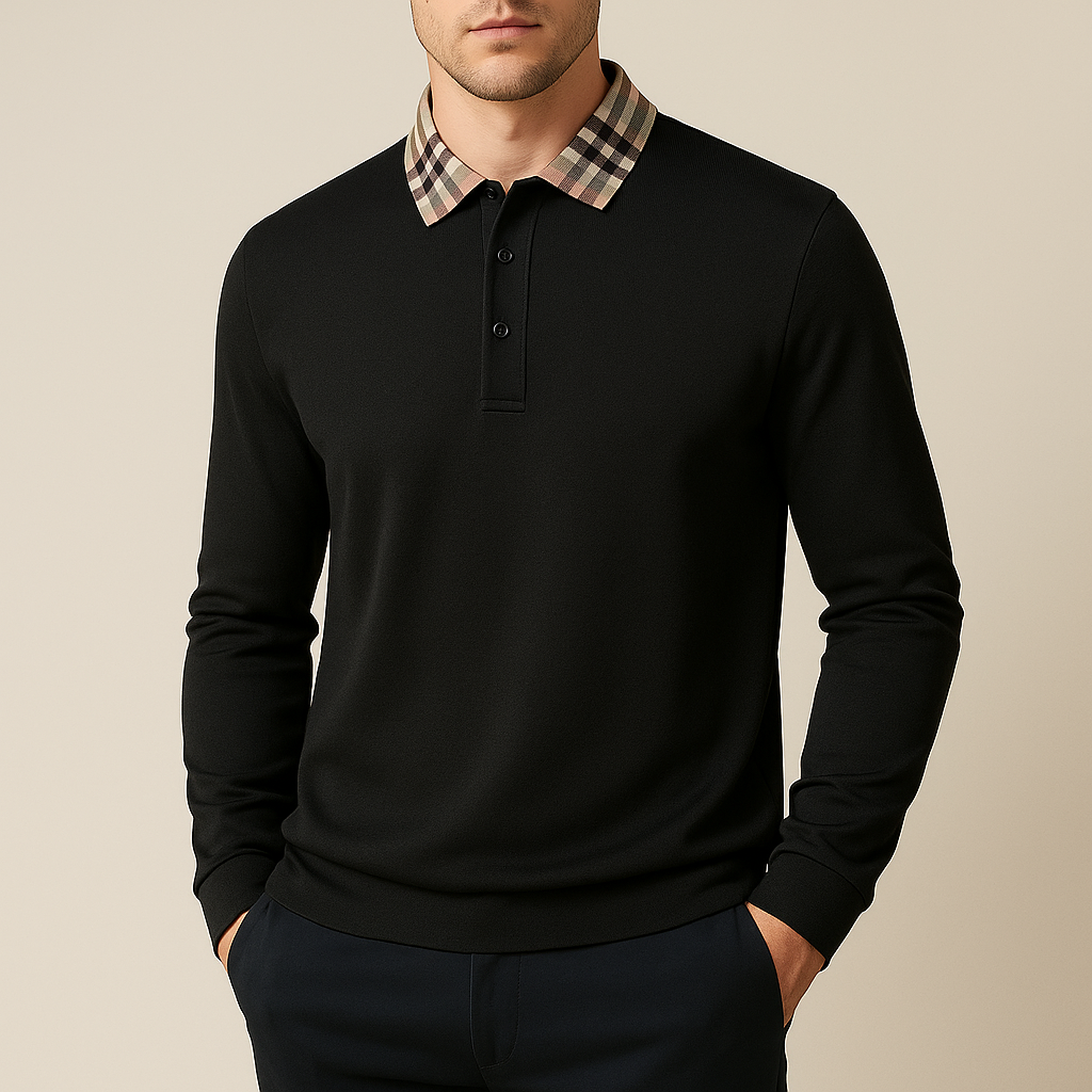 Baptiste - Prestige Polo Sveter s Kockovaným Golierom
