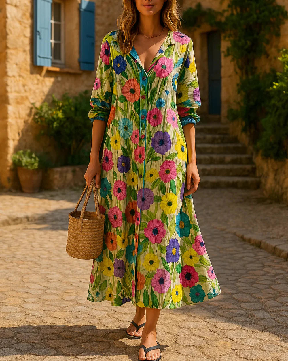 Avril - Organické Bavlnené Romantické Boho Šaty