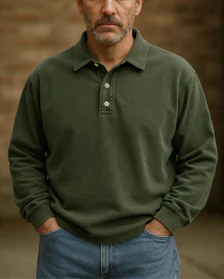 Abel - Retro Bavlnený Polo Sveter v Prémiovej Kvalite