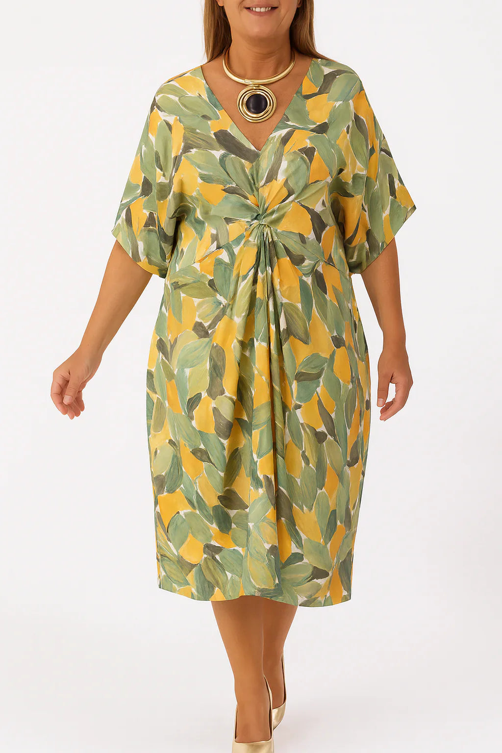 Hanna - Bavlnené Šaty s Potlačou a Lichotivým Strihom