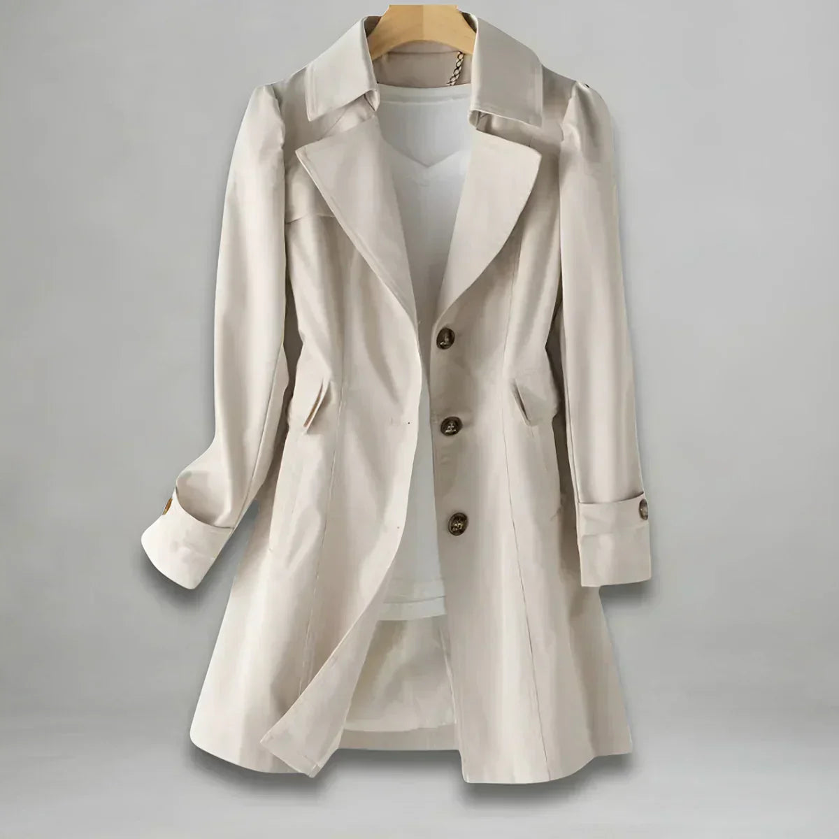 Elisenda - Klasický Esenciální Středně Dlouhý Trenchcoat