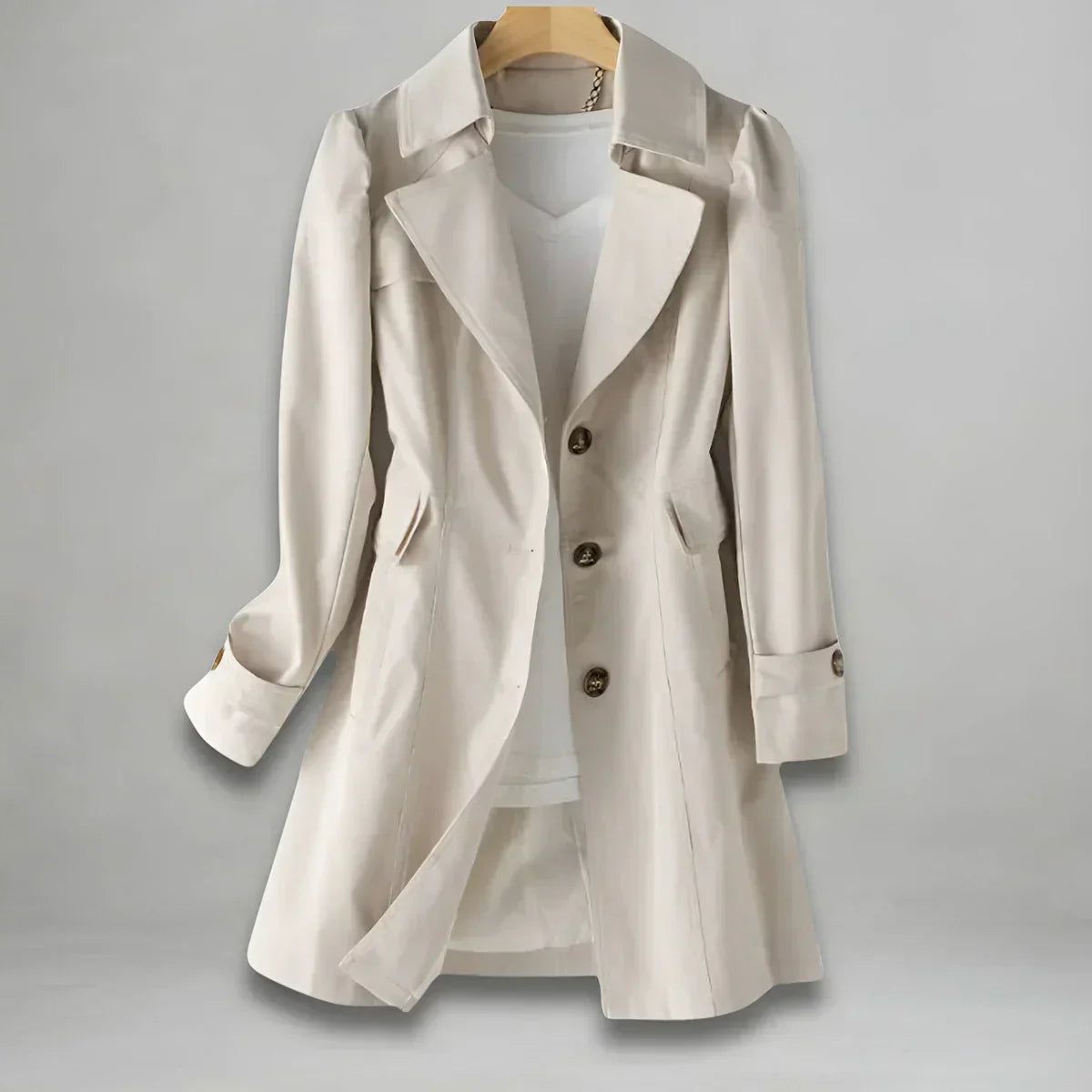 Elisenda - Klasický Esenciální Středně Dlouhý Trenchcoat