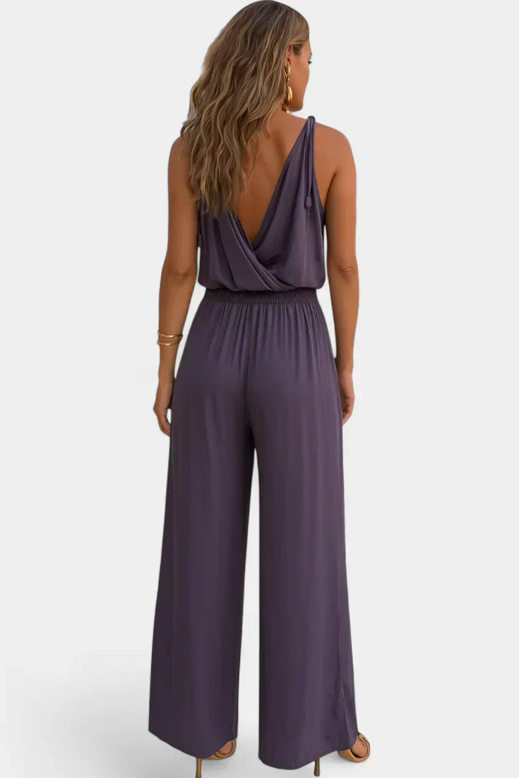 Hermine - Luksuriøs Jumpsuit med Gyldne Detaljer