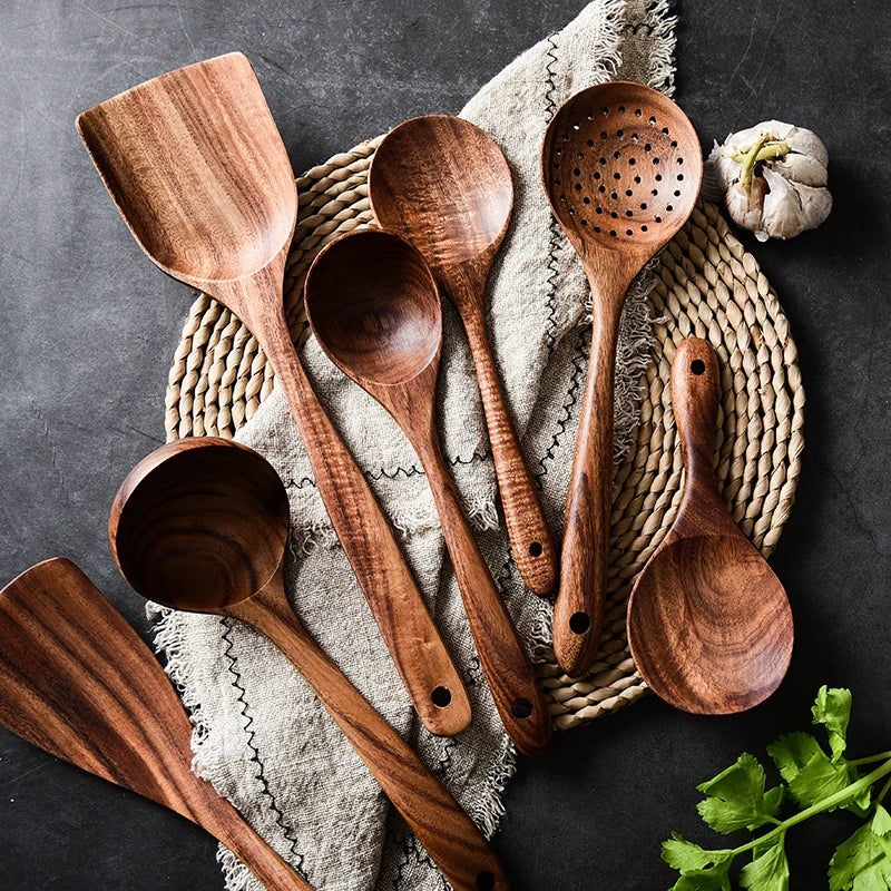 Kit Complet d'Ustensiles Pure Bois Naturel