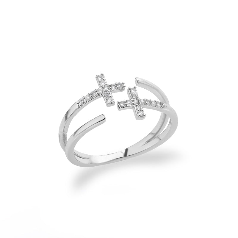 Kinshasa - Bague Ajustable Croix