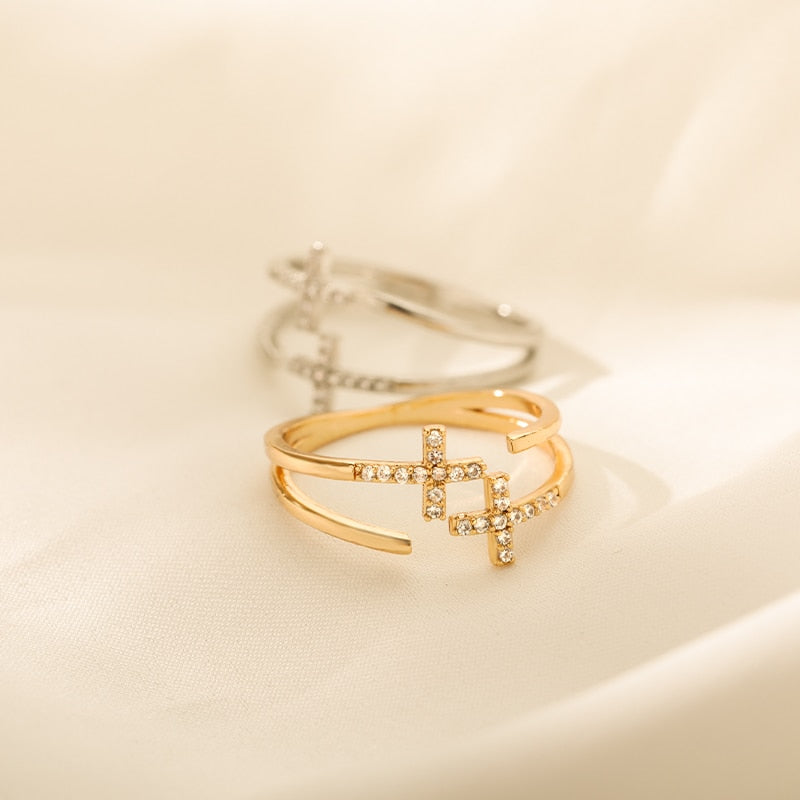 Kinshasa - Bague Ajustable Croix
